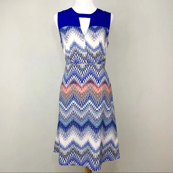 BCBGMaxAzria ZigZag Chevron Print Sleeveless Dress - Picture 1 of 8